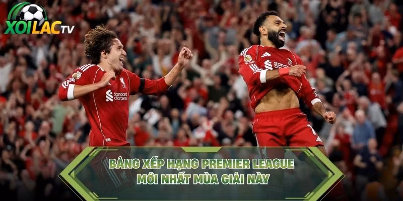 Bảng xếp hạng Premier League mới nhất mùa giải này