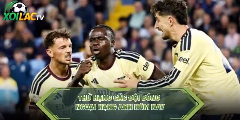 Thứ hạng các đội bóng Ngoại hạng Anh hôm nay